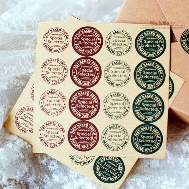 Mẫu tem nhãn tròn trên tờ decal